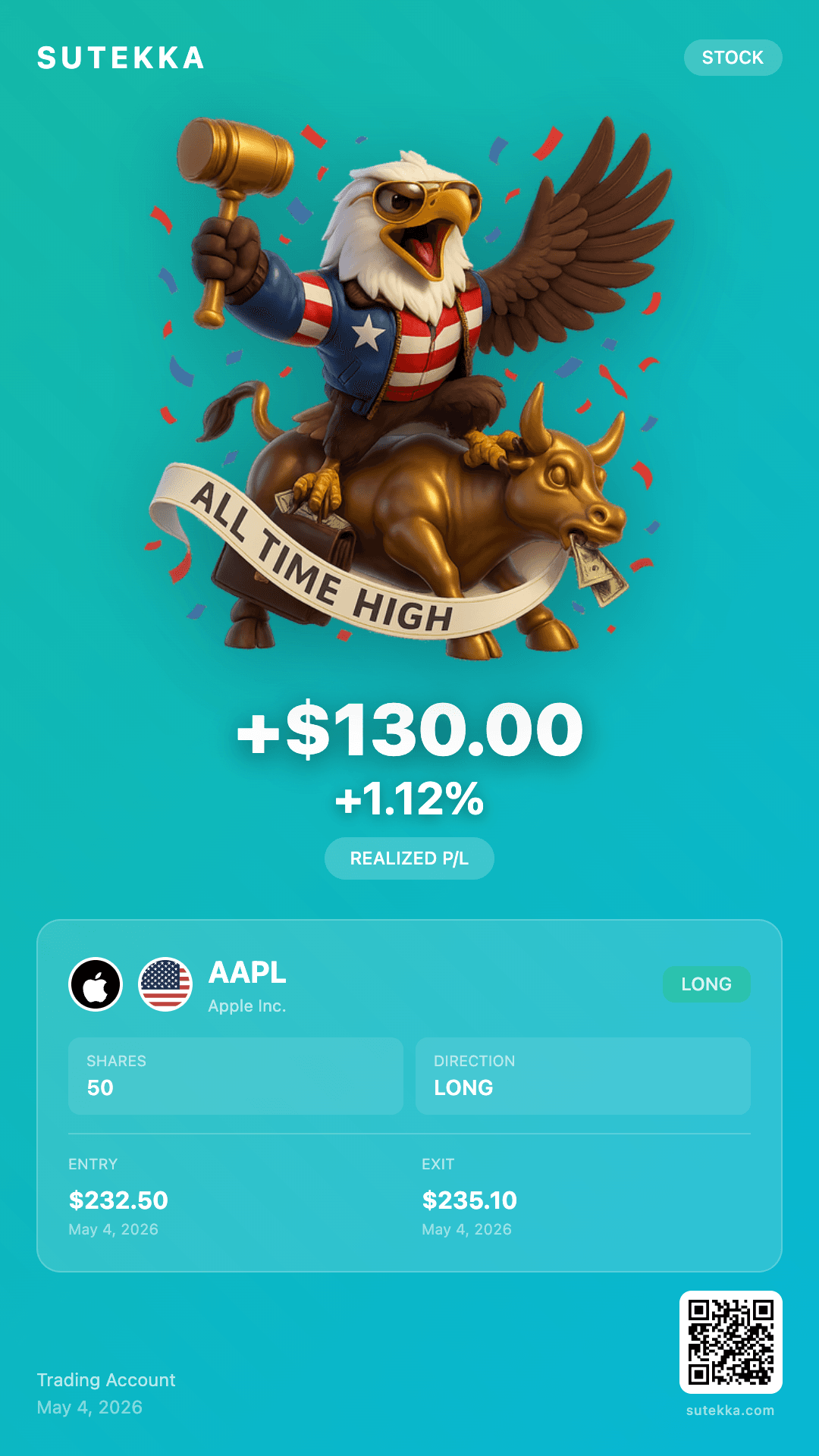 AAPL eagle character sticker