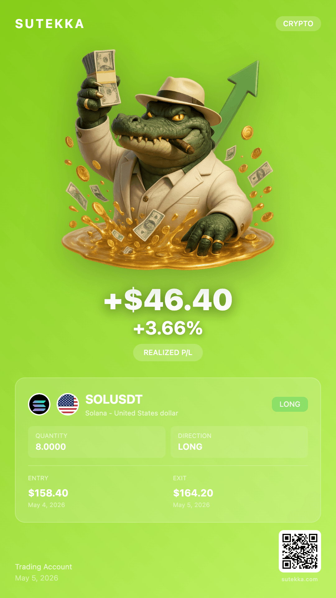 SOL gator character sticker